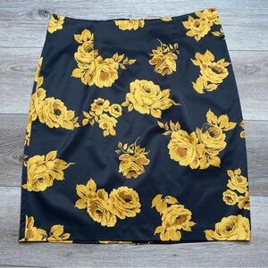 Mac & Jac Women’s Floral Mini Skirt Plus Size 14 Gold/Black